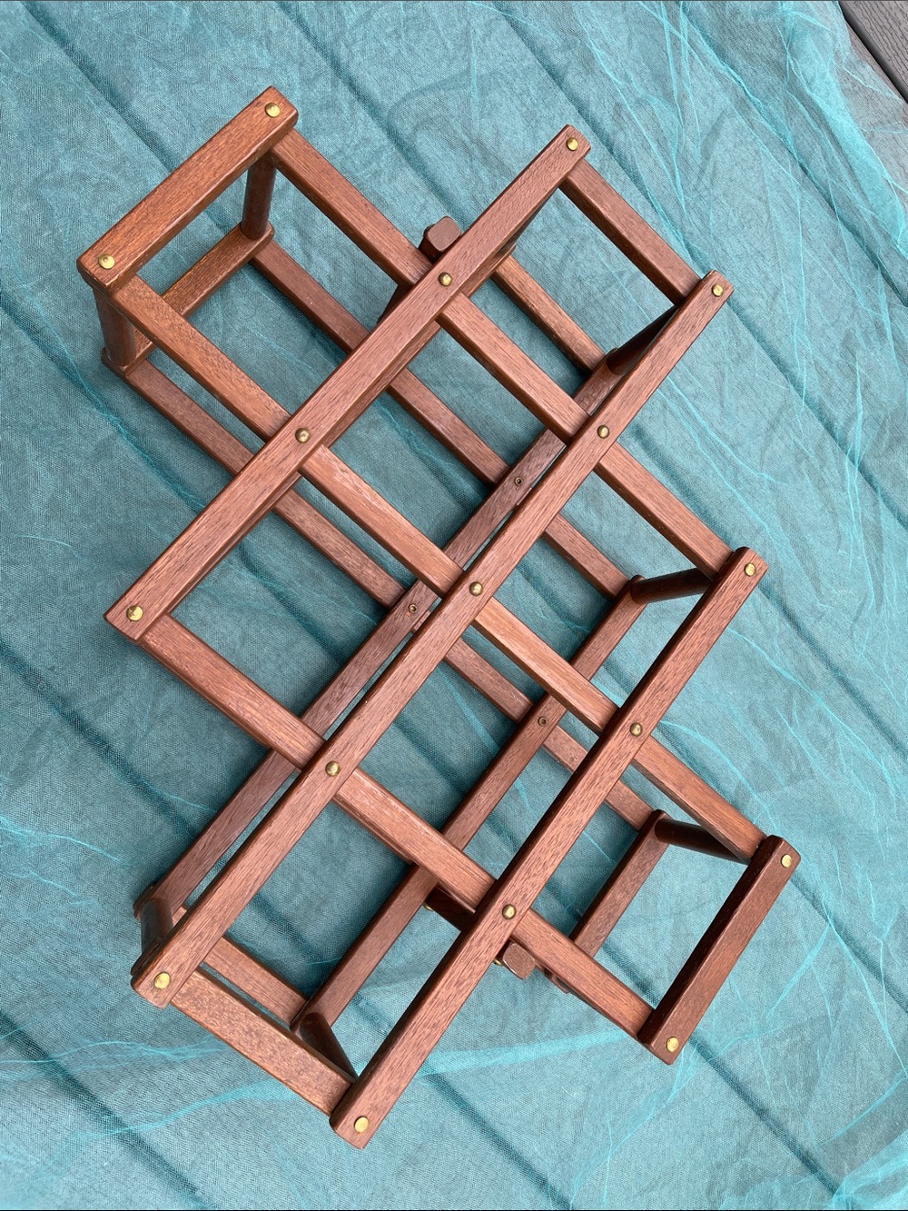 ❤️Vintage SOLID WOOD Lattice WINE RACK STORAGE - Picture 3 of 6